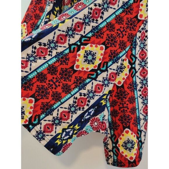 Win Win Womens Sz L Multi Color Knit Flare Bottom Tunic 3/4 Bell Sleeves Fall - Picture 8 of 10